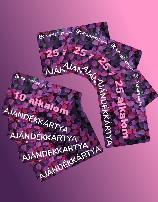 Ajándék kártyák 10 és 25 alkalomra